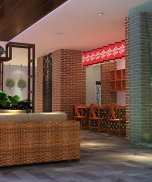 茶楼藤椅设计图片