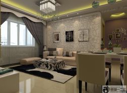 现代客厅沙发背景墙装修设计