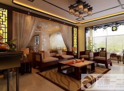 三室两厅两卫客厅吊顶造型装修效果图