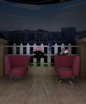 现代简约露天阳台装饰效果图