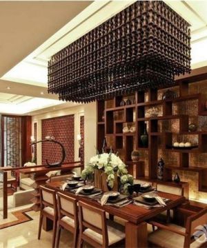 2025餐厅博古架装潢效果图