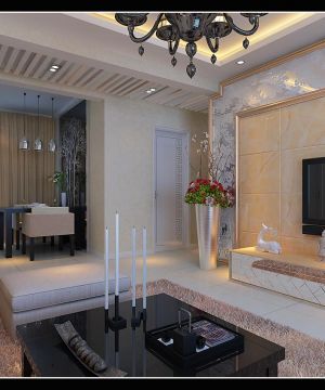 现代客厅瓷砖电视背景墙图片大全