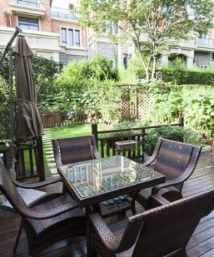 别墅花园设计阳台地台装修效果图 