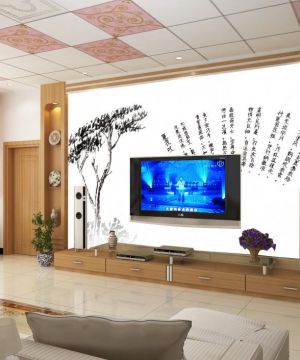 手绘电视背景墙装修效果图大全2025图片