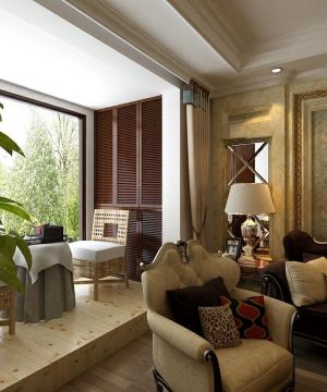 三居室家庭阳台地台装修设计效果图大全