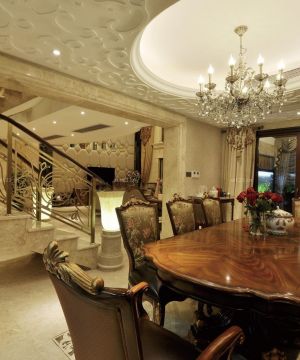 2025最新别墅餐厅简欧风格楼梯装修效果图