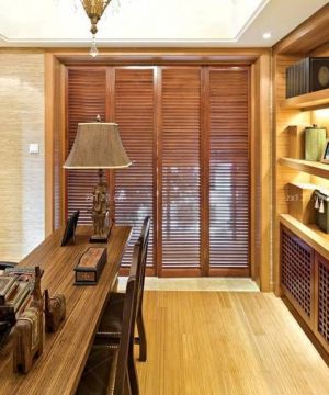 东南亚风格书房书桌装修效果图2025