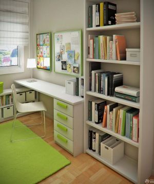 2025最新现代风格书桌书柜组合效果图