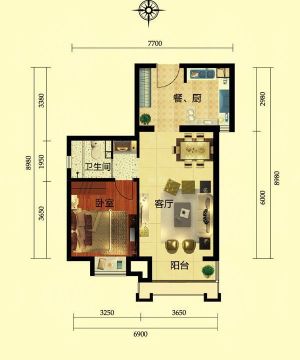 2025新房一房一厅户型图欣赏