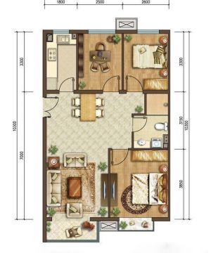 2025三室两厅一卫户型图片