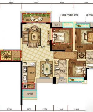 2025家装三室两厅两卫平面图片