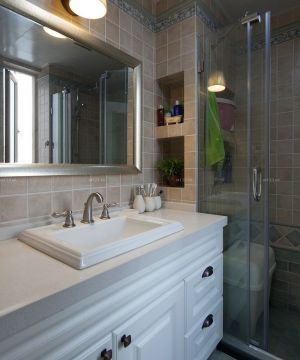 2025美式卫生间洗手盆装修效果图片