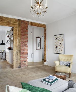 现代北欧风格客厅地面装修效果图片