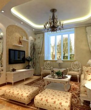 家装客厅田园风格电视柜设计图片大全