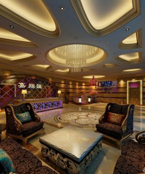 2025最新欧式ktv大厅圆形吊顶装修案例