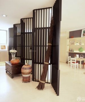 家装大客厅可移动折叠屏风隔断装修效果图 