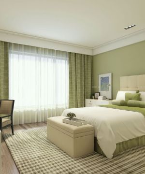 一室一厅简约小清新风格卧室设计图 
