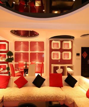 现代风格客厅博古架装修案例