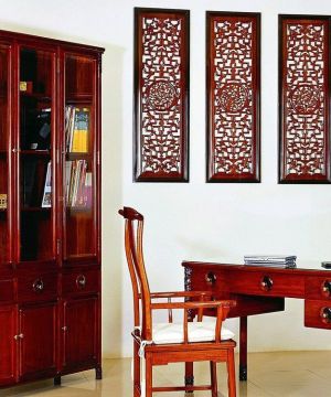 2025家装书房连天红红木家具设计图