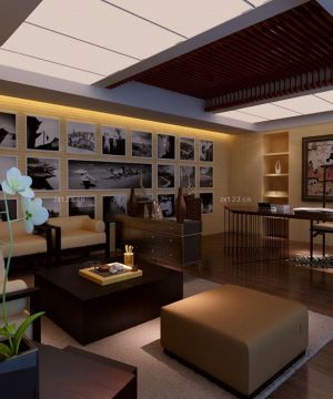 经理办公室办公桌摆放装修设计效果图片