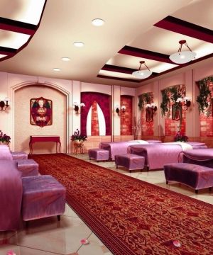 2025最新红色系美容院装修设计效果图欣赏