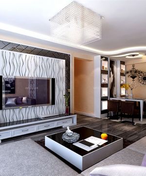 2025电视背景墙条纹壁纸设计图片