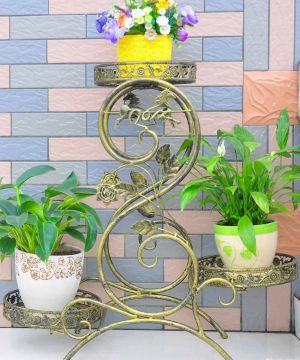 阳台装饰铁艺花架装修图片欣赏