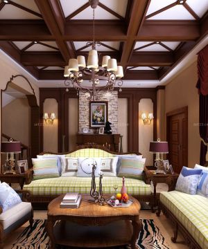2025美式田园沙发布艺沙发设计效果图片