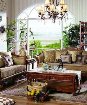 精致美式田园沙发布艺沙发装修效果图