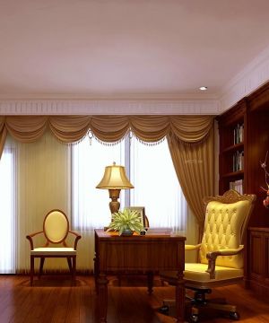 2025美式新古典风格棕色窗帘设计效果图片