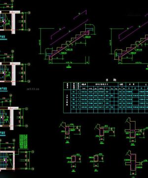 最新办公大楼CAD旋转楼梯平面图