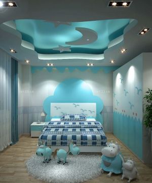 地中海风格儿童房墙绘效果图片