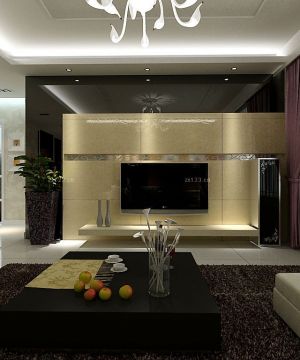 2025电视背景墙黑色墙面设计图片