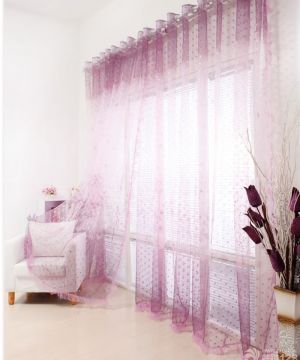 2025温馨大客厅紫色窗帘效果图