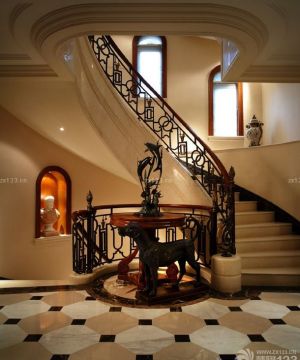 最新美式楼中楼客厅边几装修效果图大全