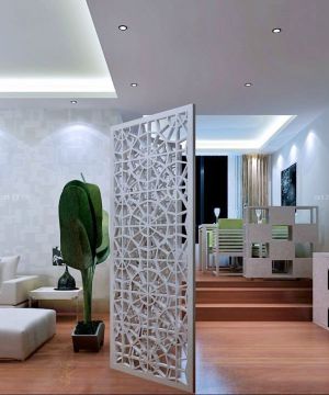 2025现代风格大客厅活动隔断效果图