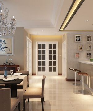 2025简约现代客厅吧台高凳装修效果图片