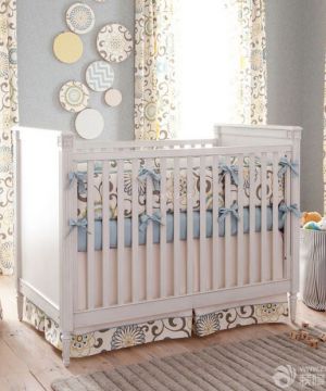 2025简约现代家庭卧室装修婴儿床效果图