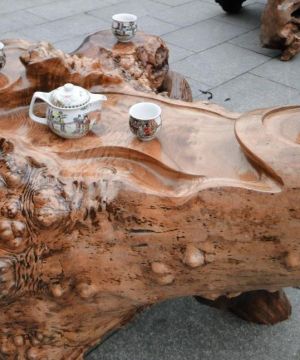 2025中式家居根雕茶几设计效果图片