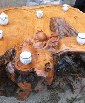 2025中式家居根雕茶几设计图片大全