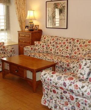 2025时尚田园家庭室内客厅沙发套装修效果图