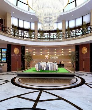 2025中式风格售楼部形象墙设计图片