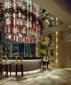 ktv吧台顶面圆形吊顶装修案例大全