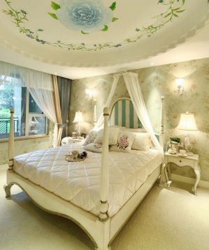 楼房2025欧式卧室艺术吊顶装修效果图片大全