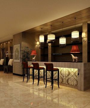 2025茶楼会所前台欧式风格装修效果图