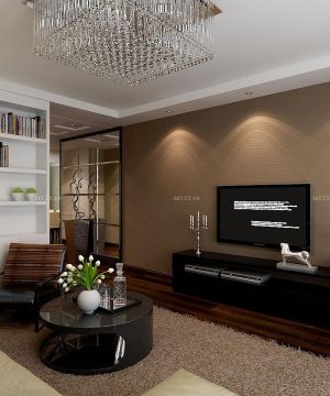 2025最新小户型客厅磨砂墙面装修图片