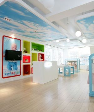 2025童装店蓝色天花板装修效果图