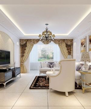 2025奢华欧式风格客厅隐形门设计效果图
