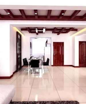 2025中式风格红色踢脚线装修设计