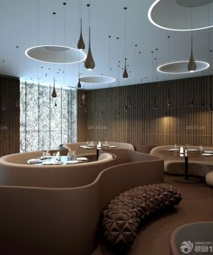 最新现代风格快餐店简约吊灯装饰效果图片